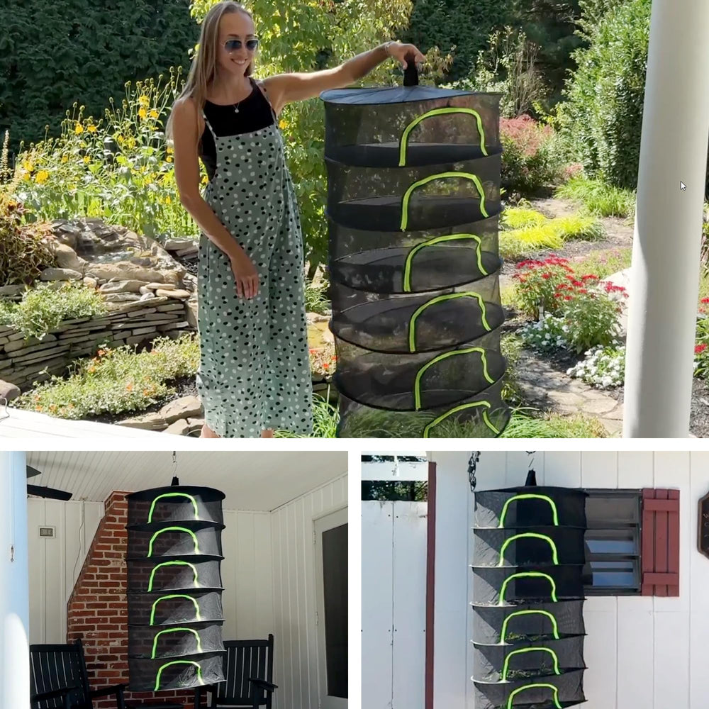 BRIVADO Herb Drying Rack showing multiple layers