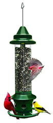 Brome Squirrel Buster Plus Bird Feeder front view in garden green