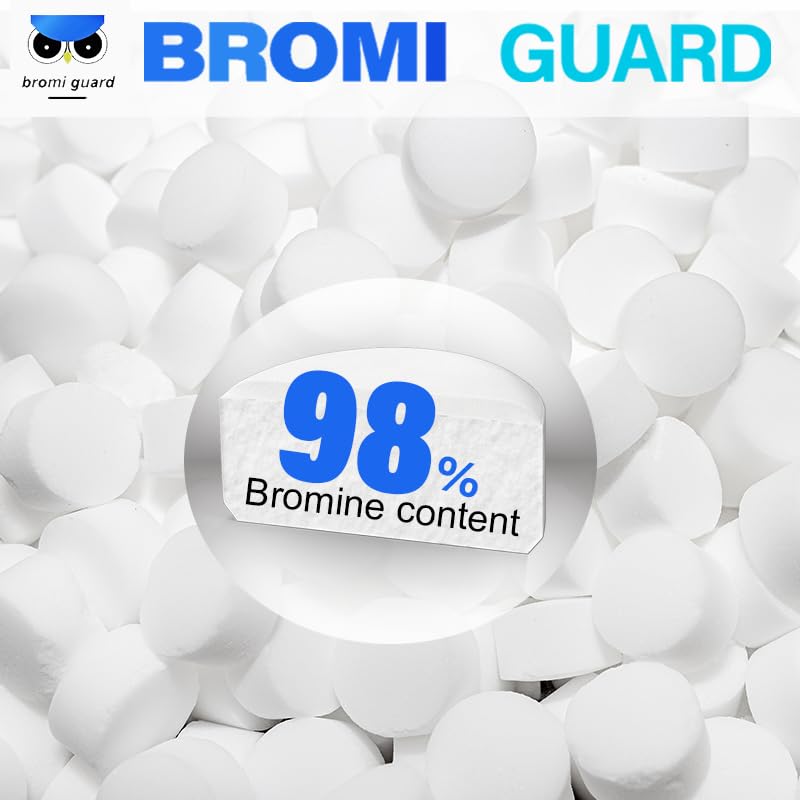 BROMIGUARD bromine tablets close-up showing size