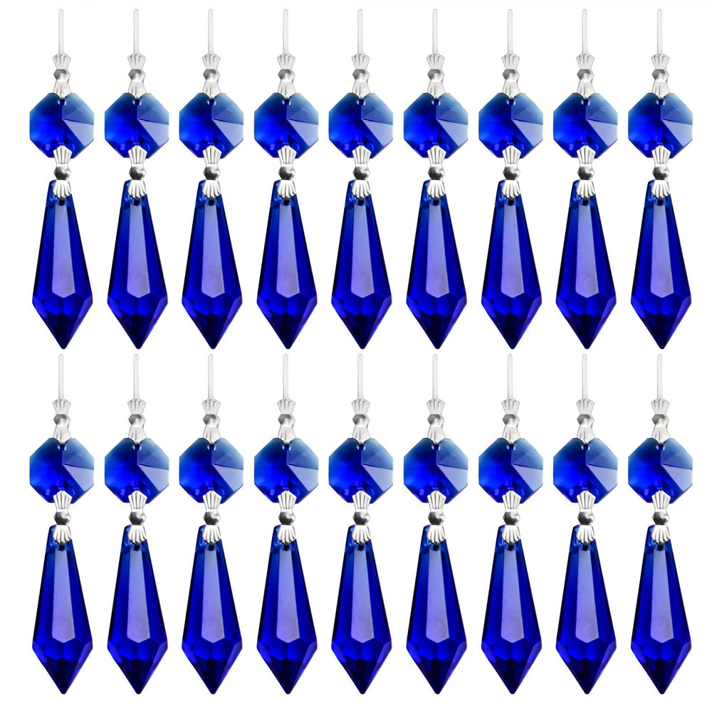 BronaGrand blue chandelier crystal prism front view