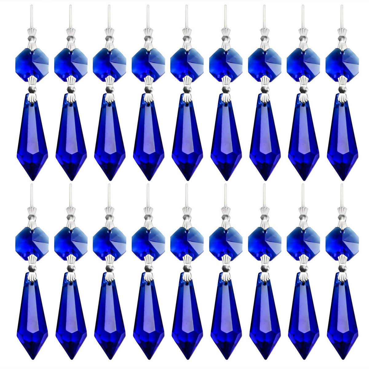 BronaGrand blue chandelier crystal prism front view