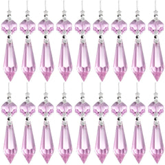 BronaGrand chandelier icicle prisms pink front view