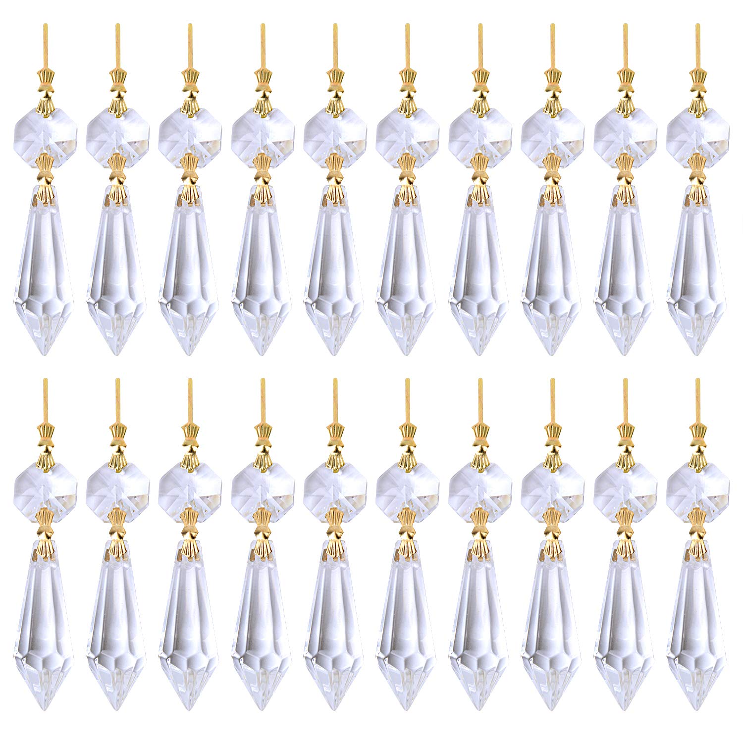 BronaGrand clear crystal chandelier prism with gold connector
