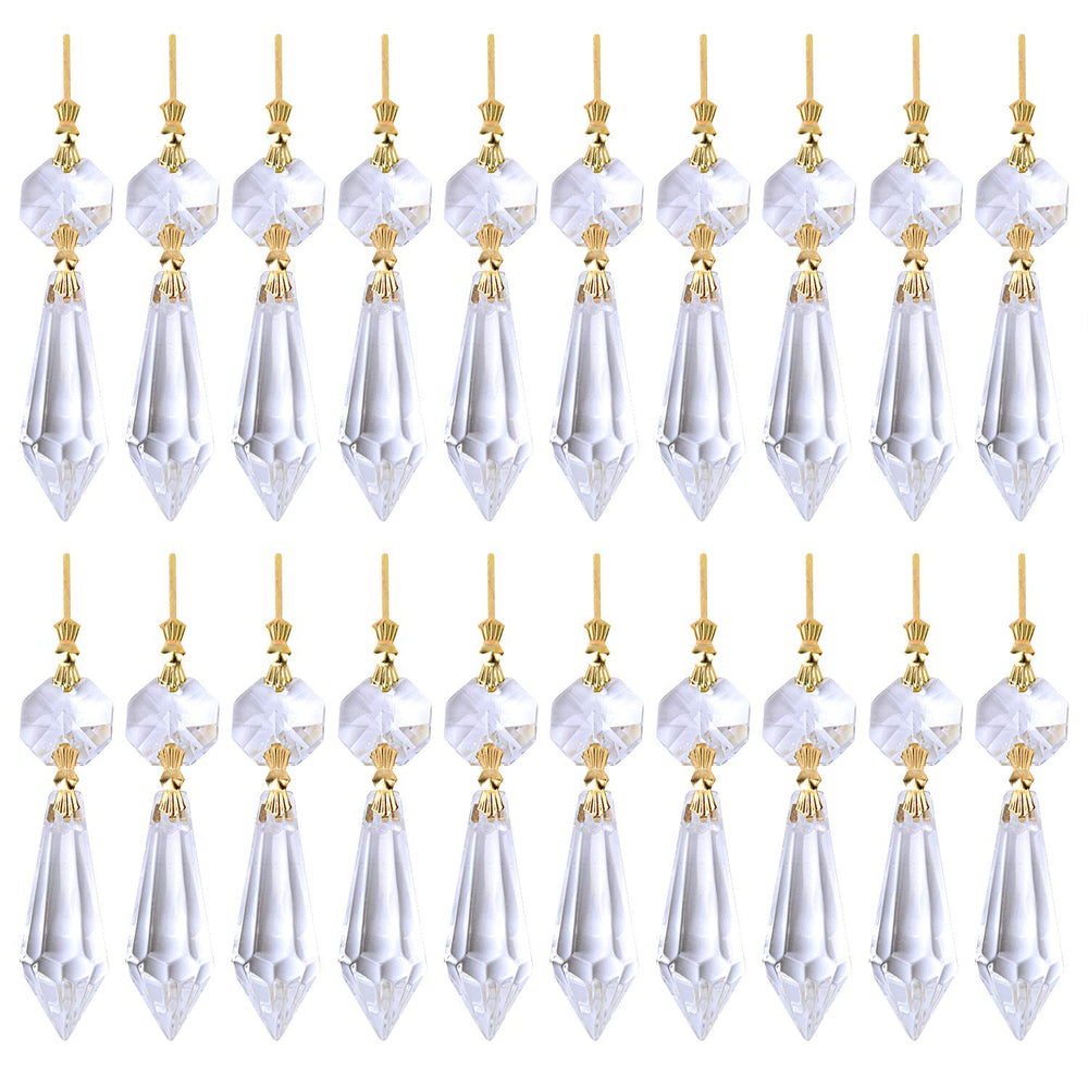 BronaGrand clear crystal chandelier prism with gold connector