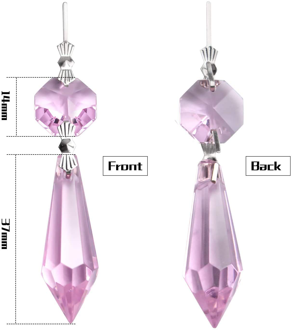 BronaGrand crystal prisms with silver bow tie connectors