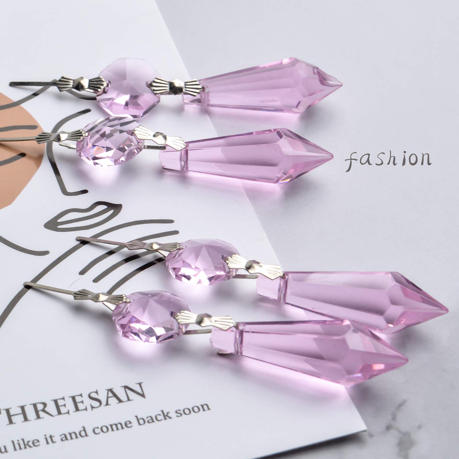 BronaGrand pink crystal prisms package contents