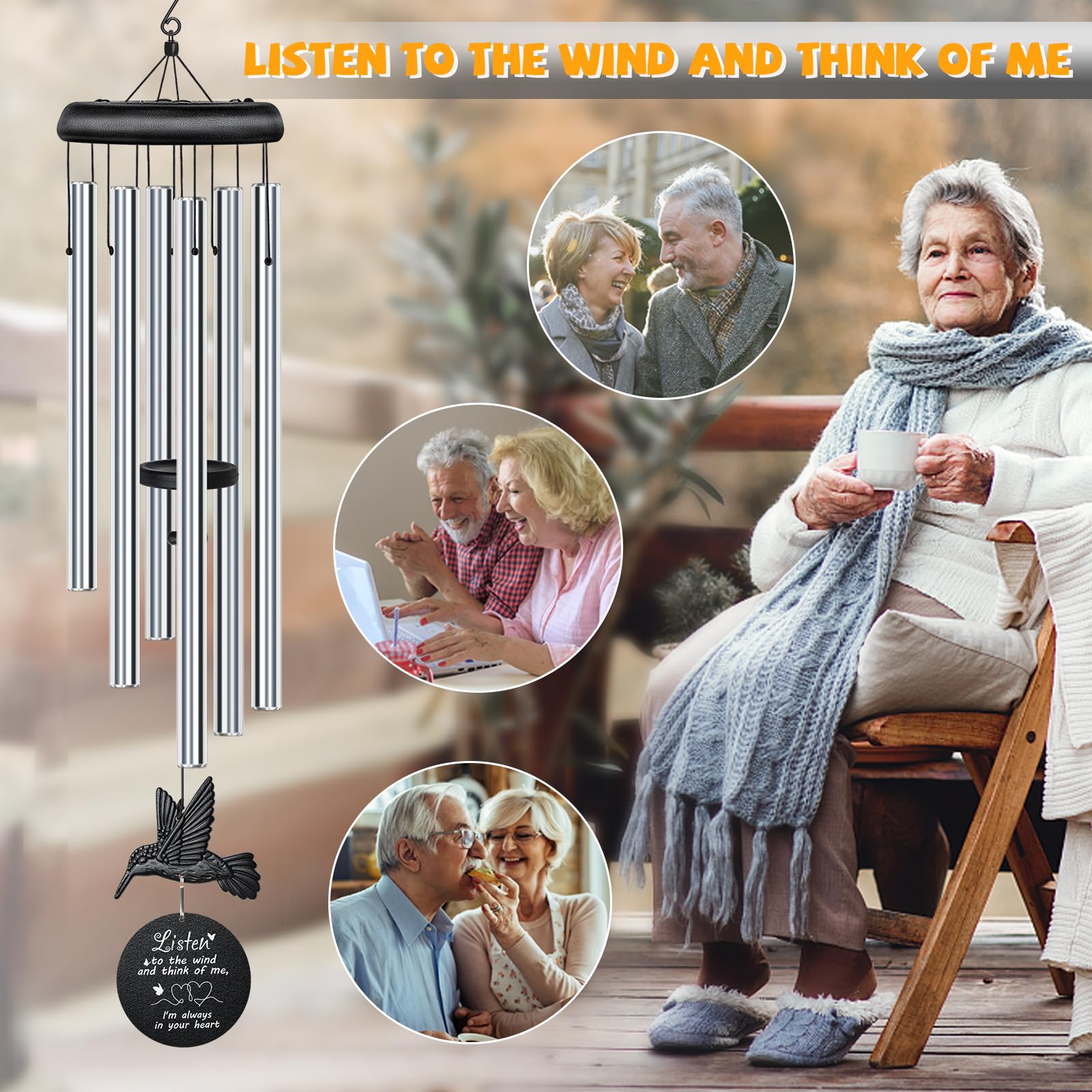 Bronze finish of Synhonty wind chimes with tree of life design