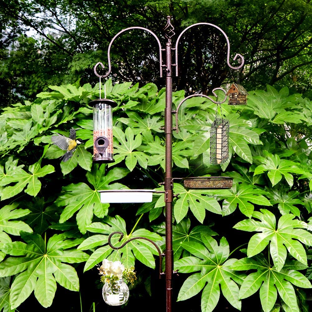 Bronze metal finish of the MIXXIDEA Deluxe Bird Feeding Station