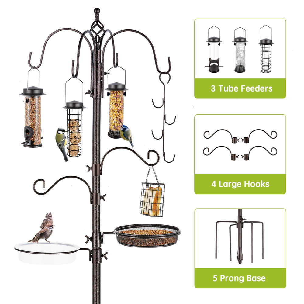 Bronze MIXXIDEA bird feeder station in garden setting