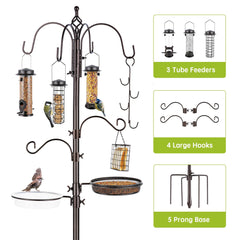 Bronze MIXXIDEA bird feeder station in garden setting