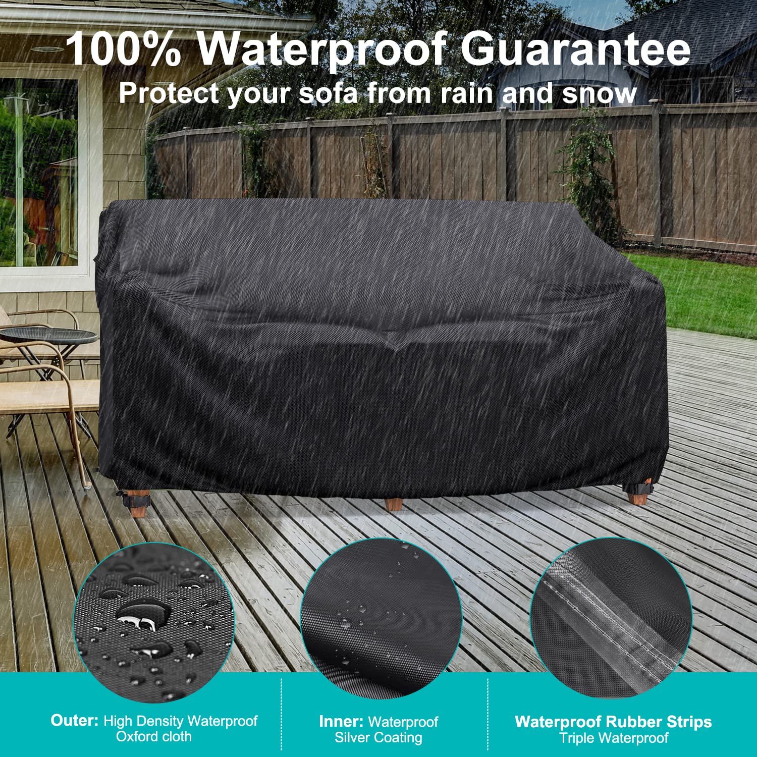 BROSYDA 2-Seater couch cover side view