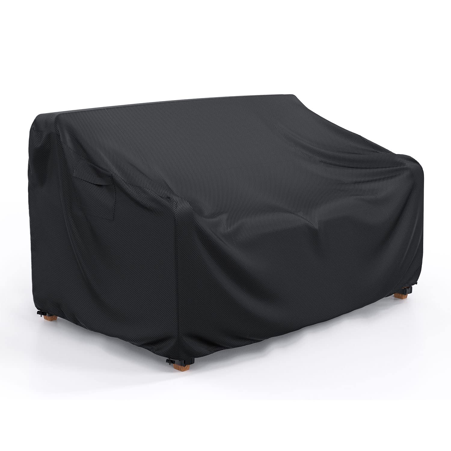BROSYDA 2-Seater Outdoor Couch Cover black front view