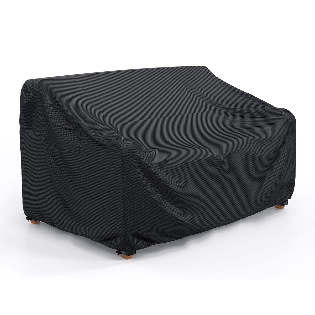 BROSYDA 2-Seater Outdoor Couch Cover black front view
