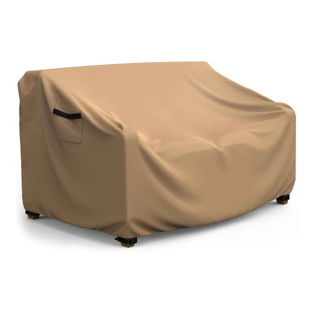 BROSYDA 2-Seater Waterproof Couch Cover brown front view