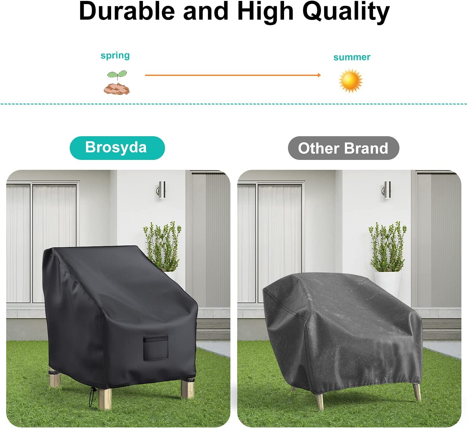 BROSYDA chair cover dimensions illustration