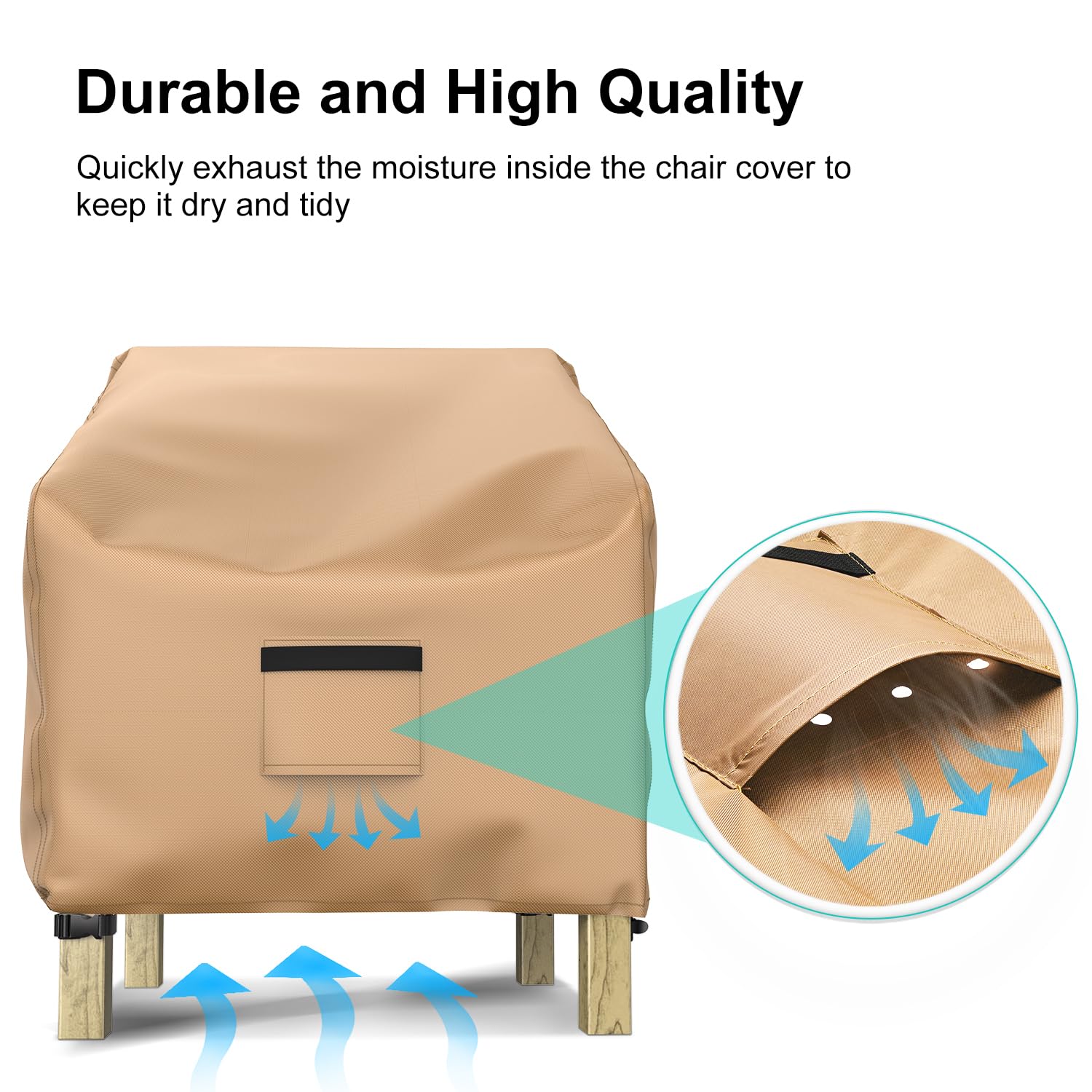 BROSYDA chair cover in use on outdoor furniture