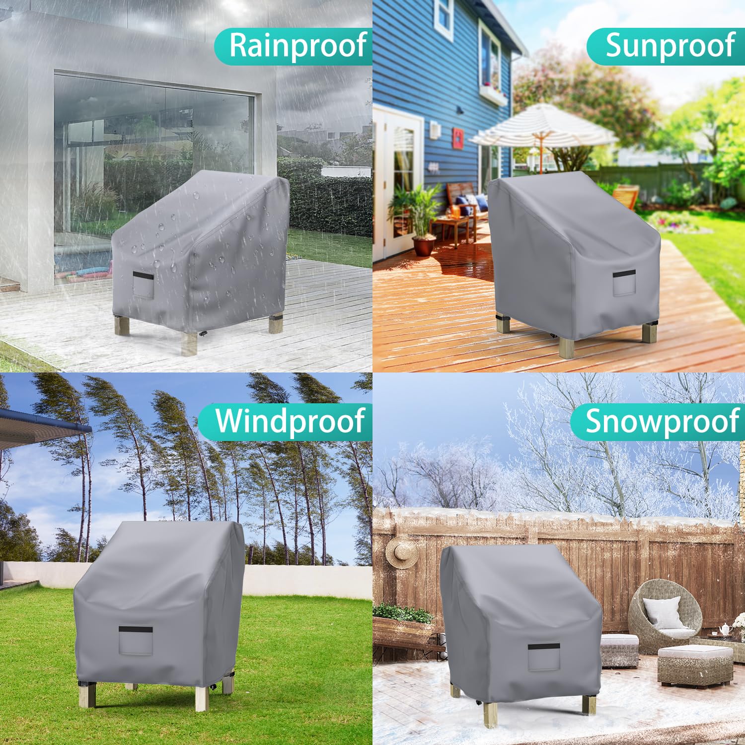 BROSYDA chair cover with padded handles for easy removal