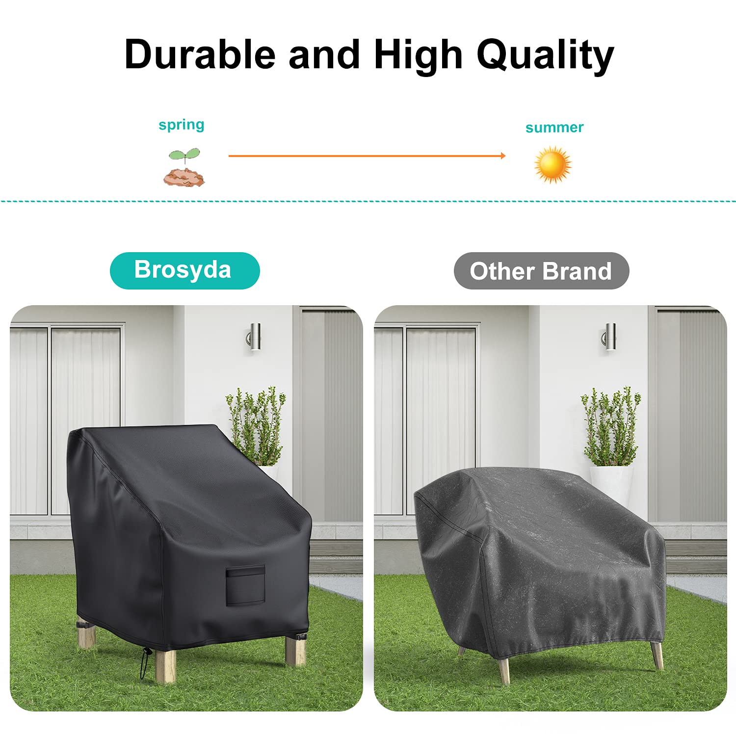 BROSYDA chair cover with padded handles for easy removal