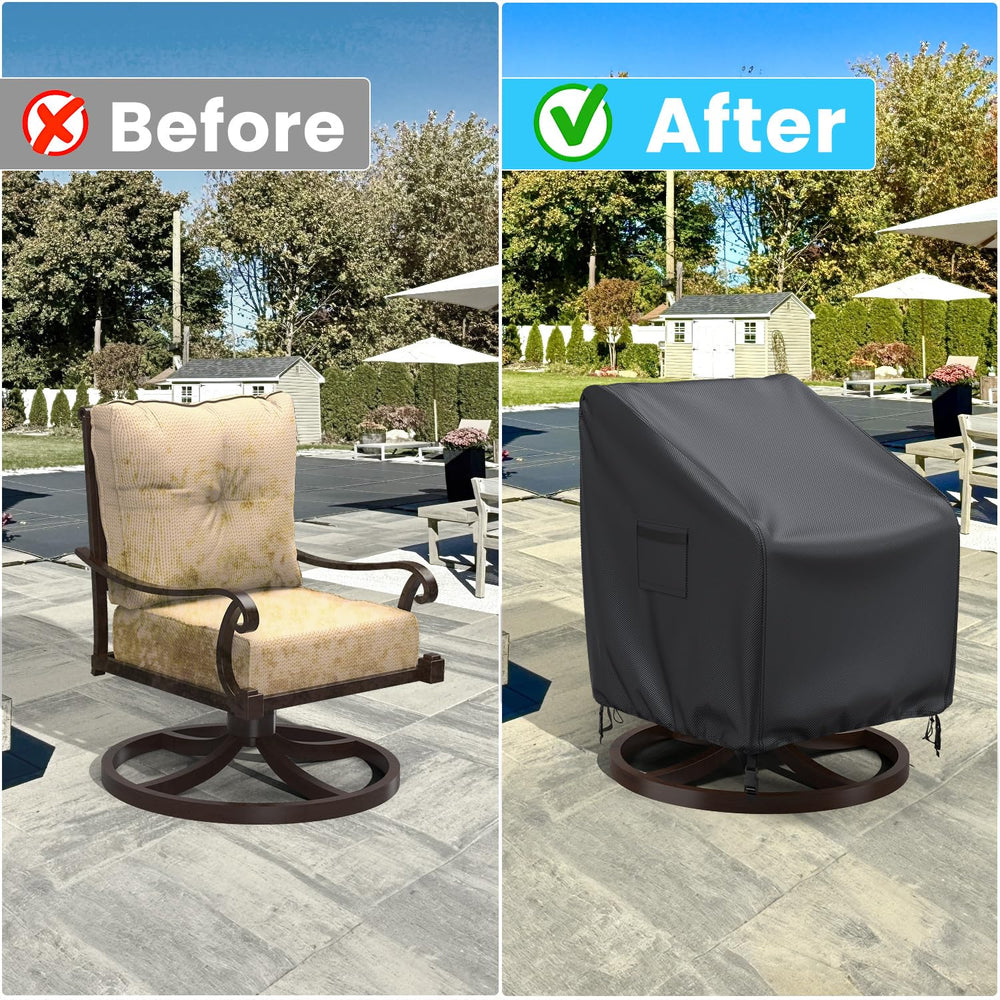 BROSYDA chair covers shown on patio furniture