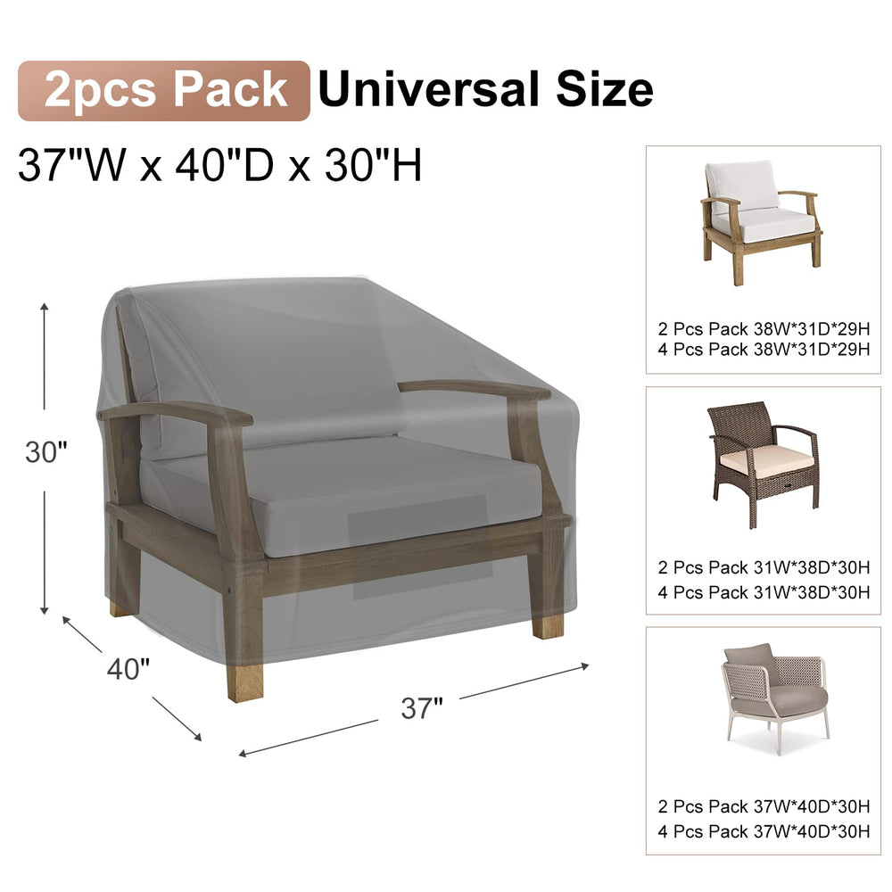 BROSYDA Patio Chair Cover side view showing size
