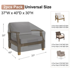 BROSYDA Patio Chair Cover side view showing size