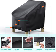 BROSYDA patio chair cover side view with air vent