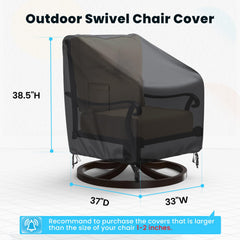 BROSYDA Swivel Patio Chair Cover showing adjustable buckle straps
