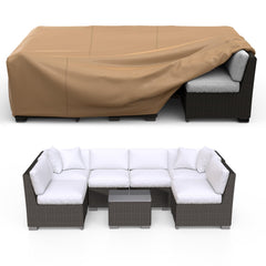 BROSYDA Waterproof Outdoor Patio Furniture Cover, Brown, front view