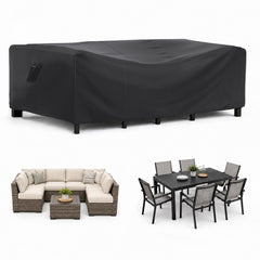 BROSYDA Waterproof Outdoor Patio Furniture Cover front view, black
