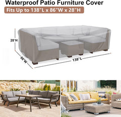 BROSYDA Waterproof Patio Furniture Cover side view showing size