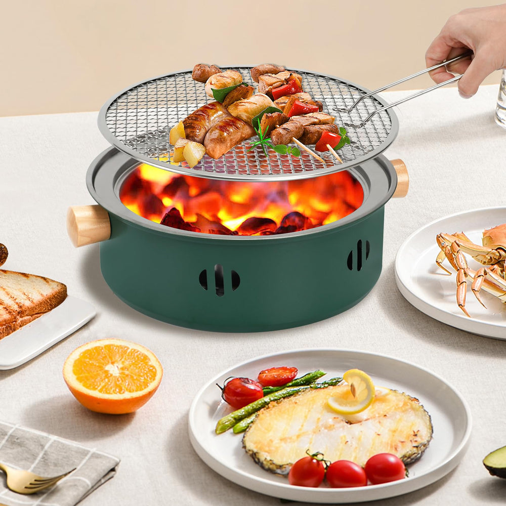 BSDLZCH Portable Charcoal Grill in a camping setting