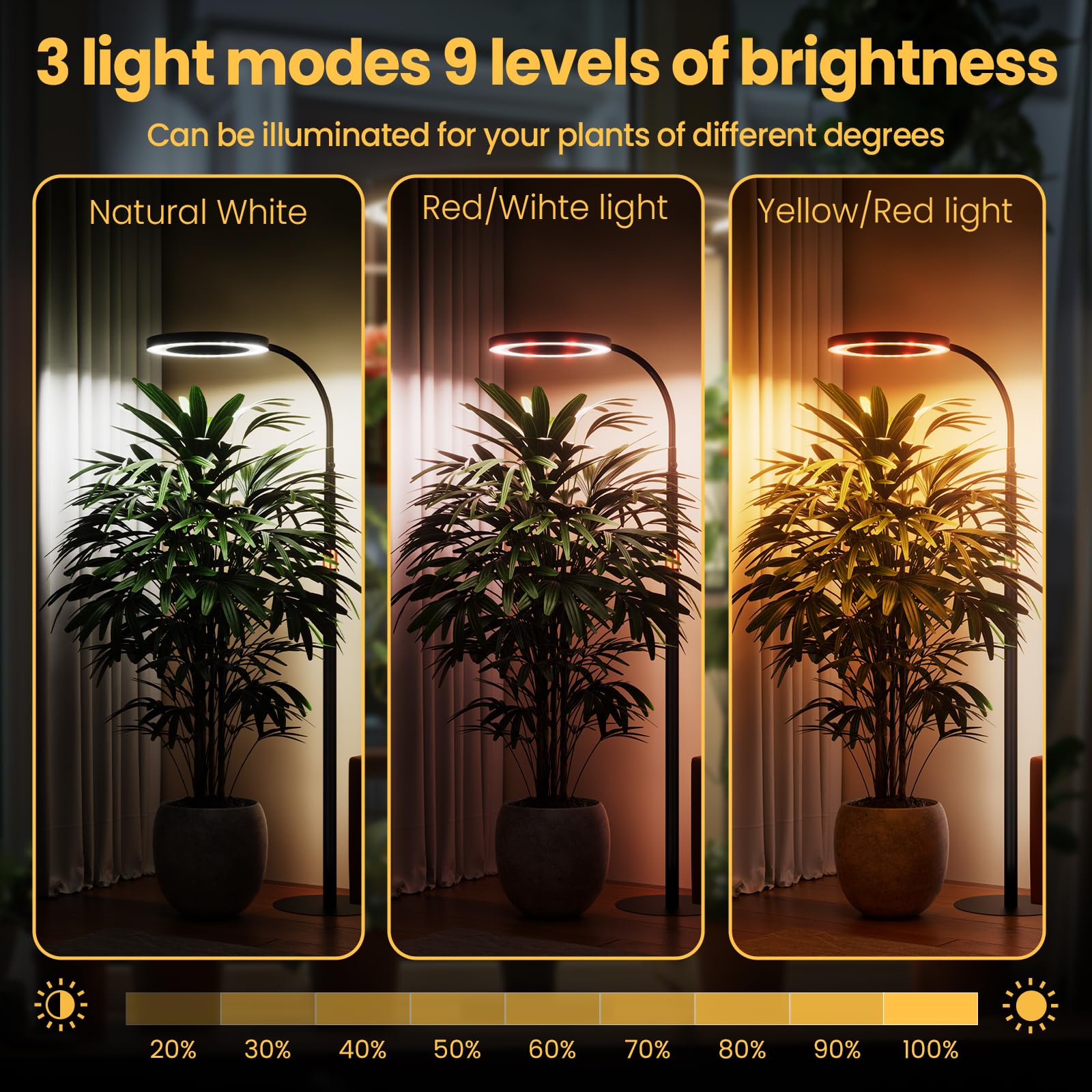bseah Grow Light in use with indoor plants