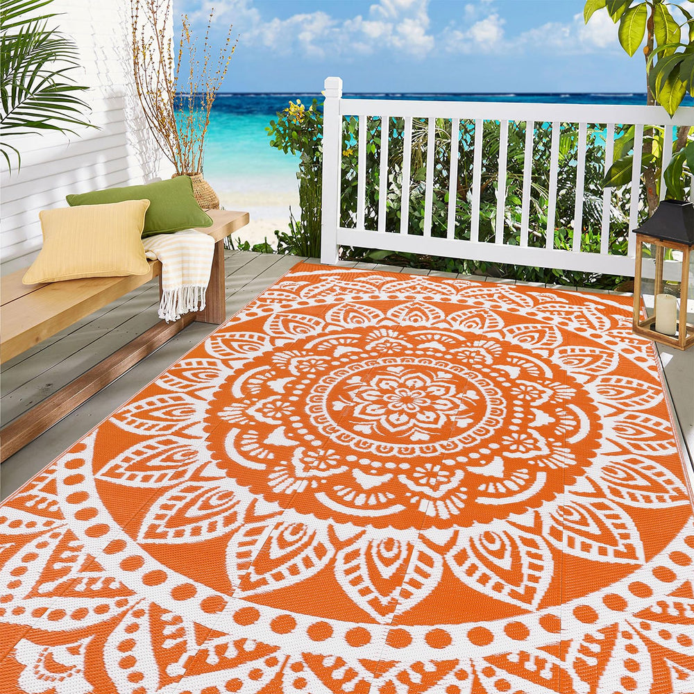 Bsmathom Outdoor Rug 6'x9' reversible side showing classic design