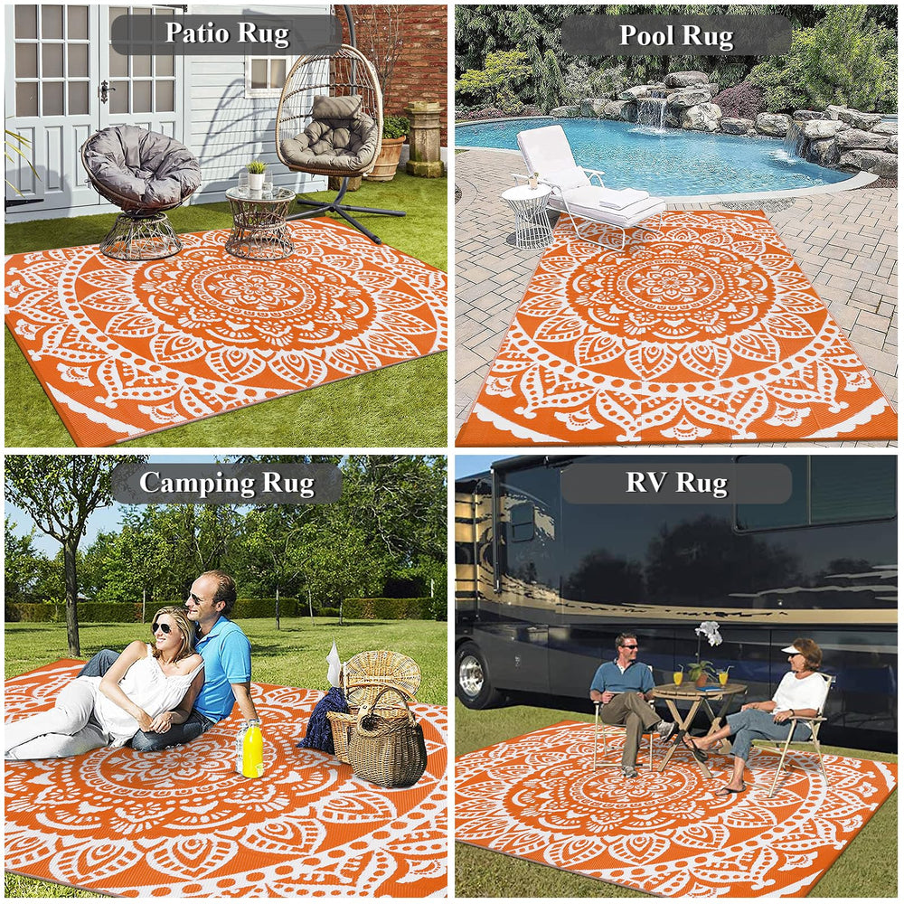Bsmathom Outdoor Rug 6'x9' showing waterproof feature