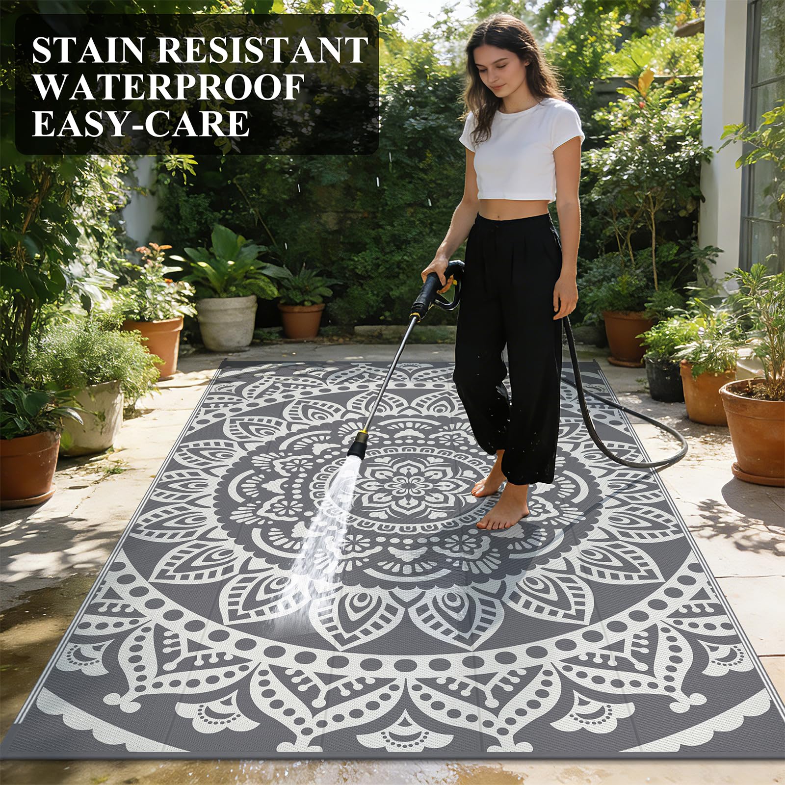 Bsmathom outdoor rug by the poolside