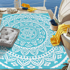 Bsmathom Outdoor Rug folded with carry bag