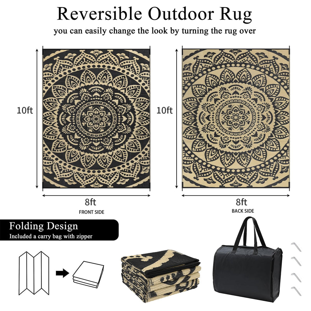 Bsmathom outdoor rug folded with matching carry bag