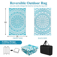 Bsmathom Outdoor Rug on a patio setting