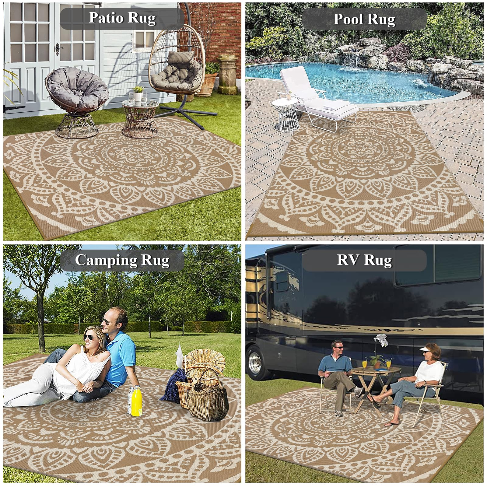Bsmathom outdoor rug paired with patio furniture