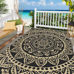 Bsmathom outdoor rug rolled in carry bag for easy transport