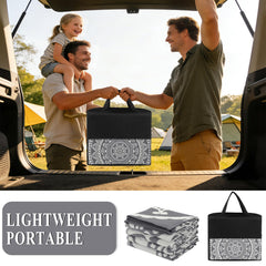 Bsmathom reversible outdoor rug showing both design styles