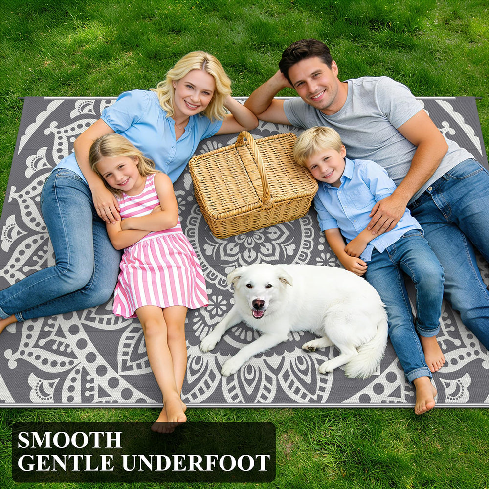 Bsmathom Waterproof Outdoor Rug 5'x8' Grey in storage