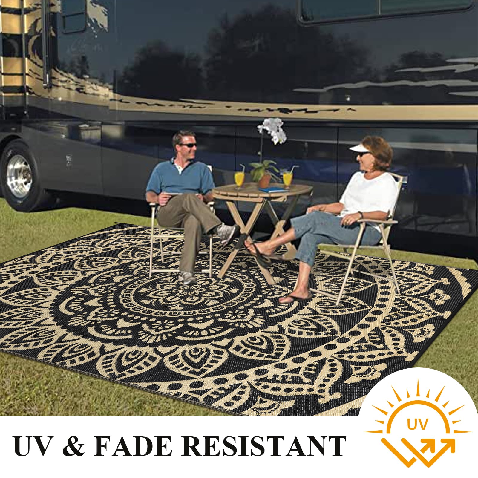 Bsmathom waterproof outdoor rug near poolside area