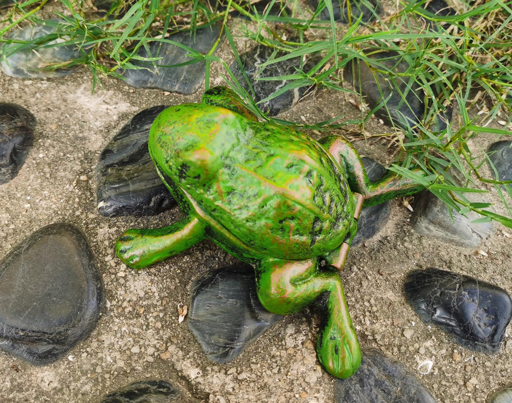 BSTGIFTS Iron Frog Key Hider on patio