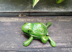 BSTGIFTS Iron Frog Key Hider side view, showing details
