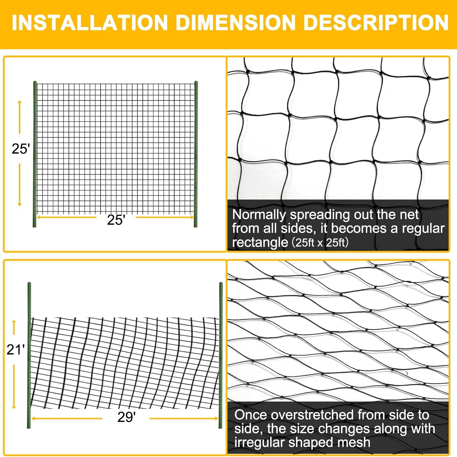 BSTPCOO Bird Net in use around vegetable garden