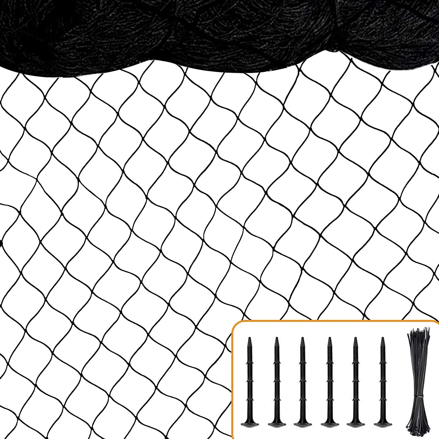 BSTPCOO Bird Nets 25'x100' black nylon netting front view