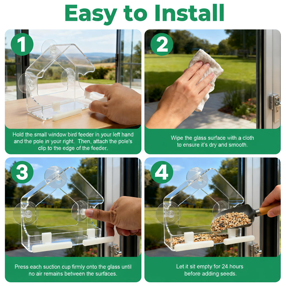 BTFSZ Window Bird Feeder packaging and contents