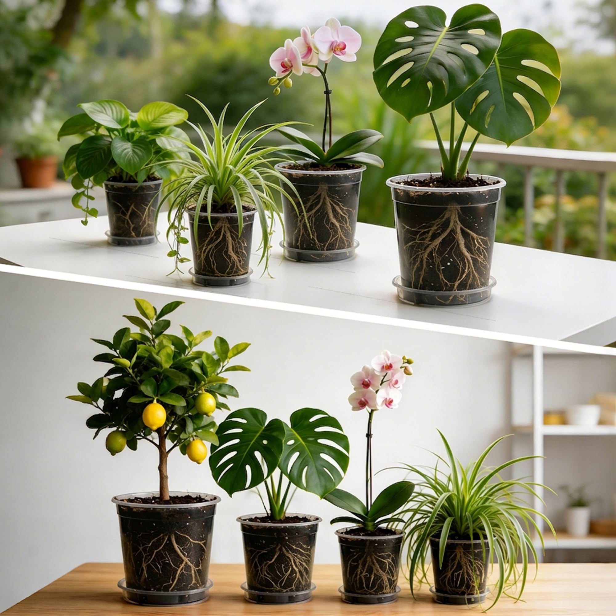 BTPLASTIK nursery pots in a garden setting