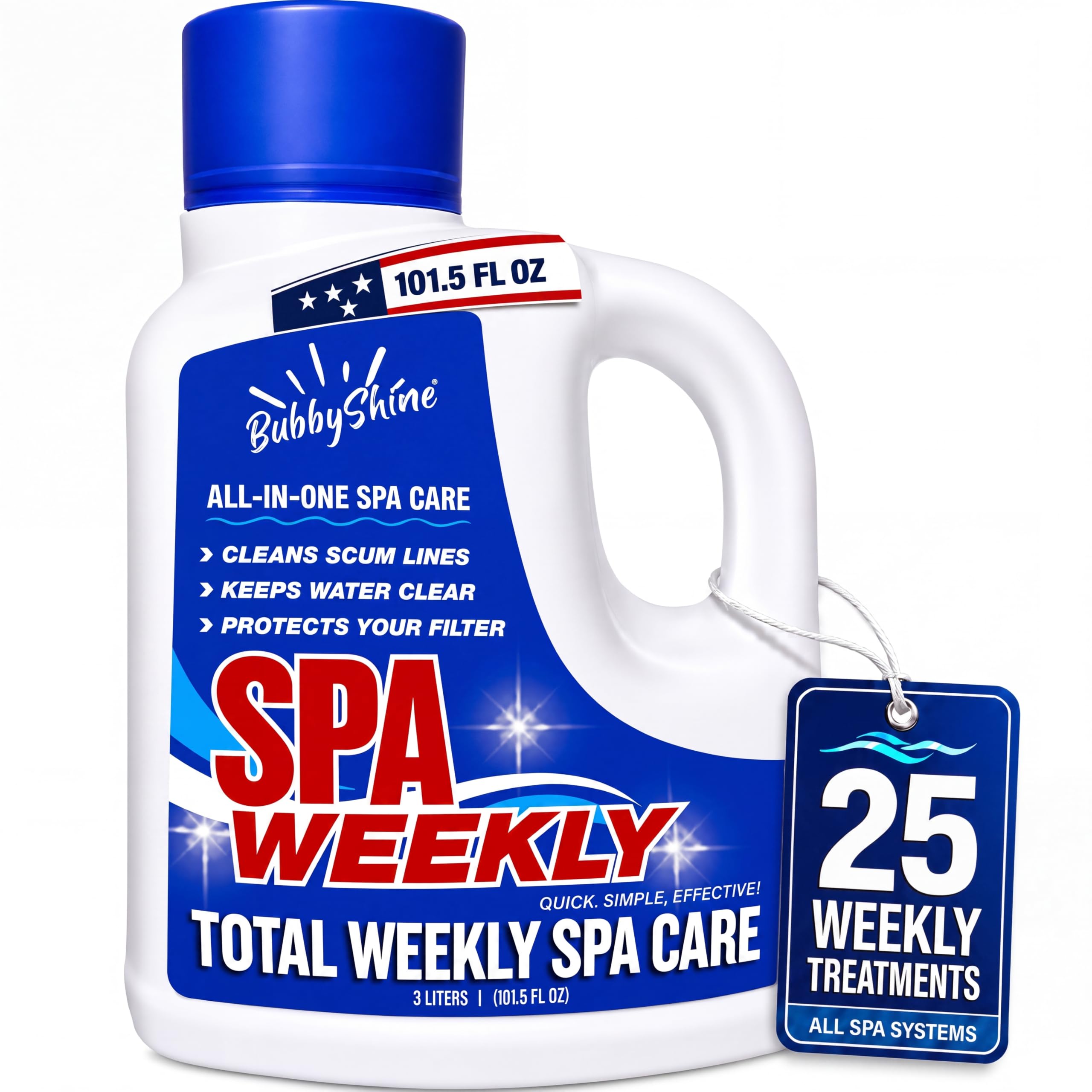 BubbyShine 5-in-1 Weekly Hot Tub Chemicals 3L front view